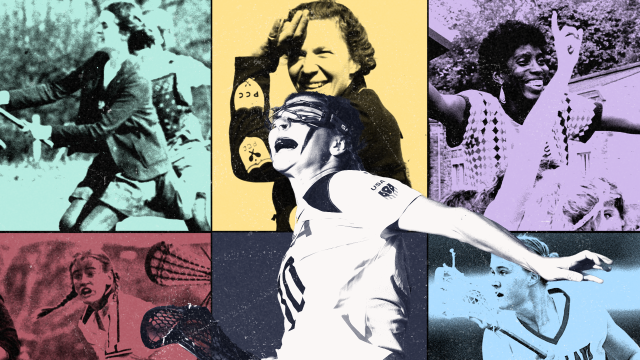 Composite image of women's lacrosse photos from the last 100 years