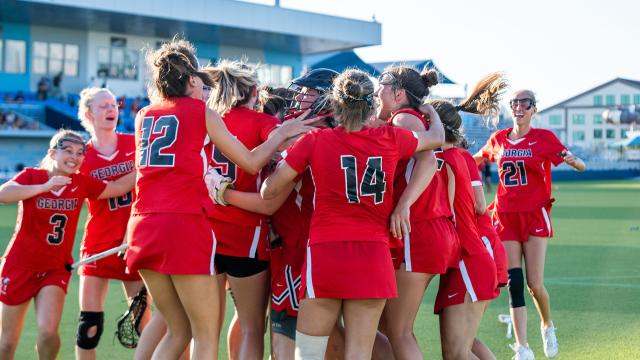 Georgia celebrates after winning WCLA championship