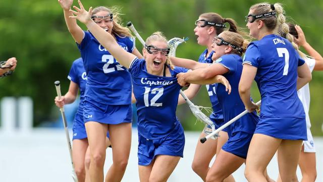 CNU's Brooklynn Peterson celebrates