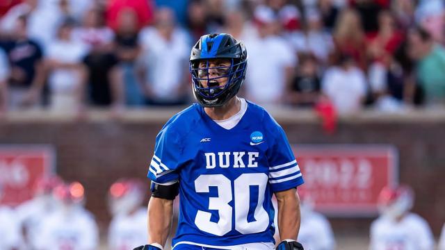 Duke's Connor Nolen yells during the NCAA tournament game against Richmond