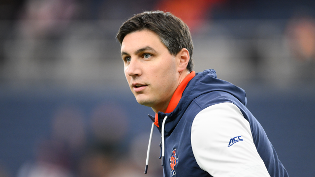 Syracuse defensive coordinator John Odierna during a game against Saint Joseph's at the JMA Wireless Dome