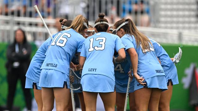 UNC team huddle