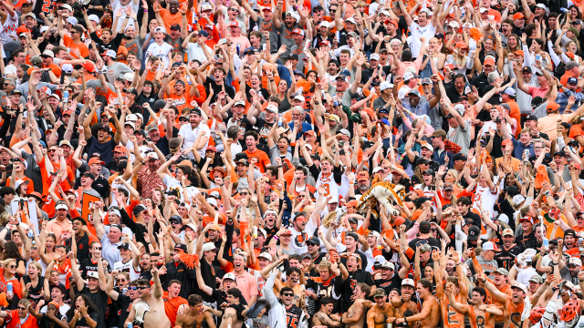 Princeton lacrosse fans at the NCAA championship at Scott Stadium in Charlottesville, Va.