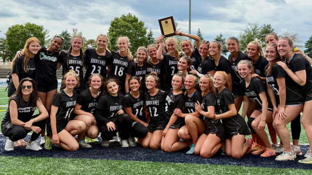Westhampton Beach (N.Y.) team photo after winning Suffolk County championship in girls' lacrosse