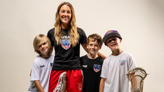 USA Lacrosse art director Heather Hughes with her three sons