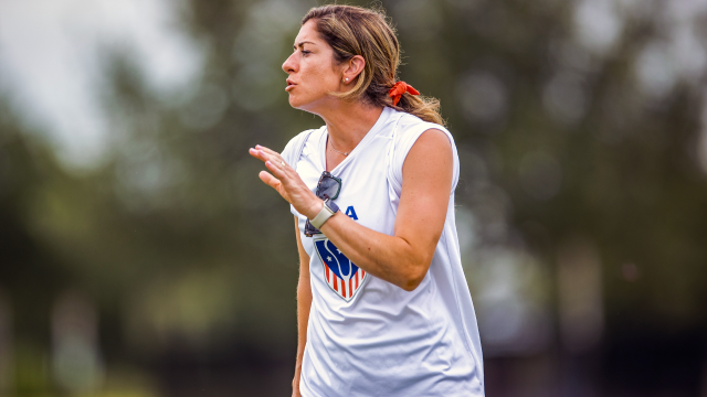 U.S. Women's National Team offensive coordinator Kayla Treanor during the 2025 Pan-American Women's Lacrosse Championship in Auburndale, Fla.
