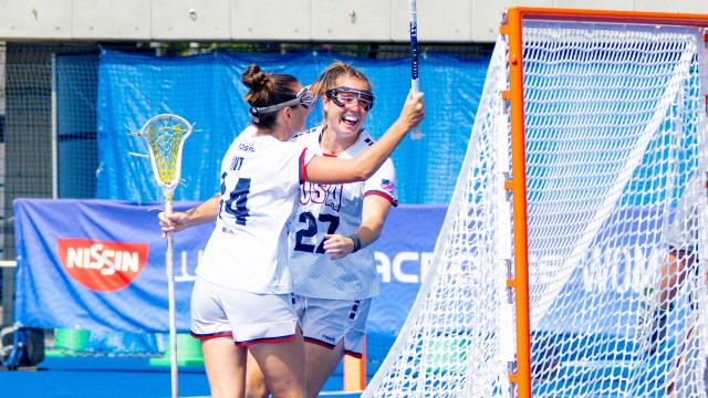 Kenzie Kent celebrates with Izzy Scane
