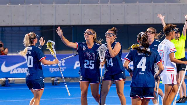 Madison Taylor celebrates following a goal against Chinese Taipei at the world championship