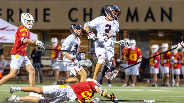 Ethan Rosselli, NCAA DII transfer to Chapman, in an MCLA game against USC