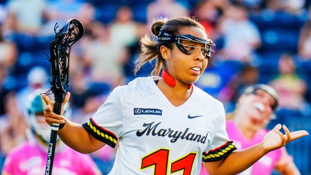 Charm attacker Sydni Black shrugs after a goal