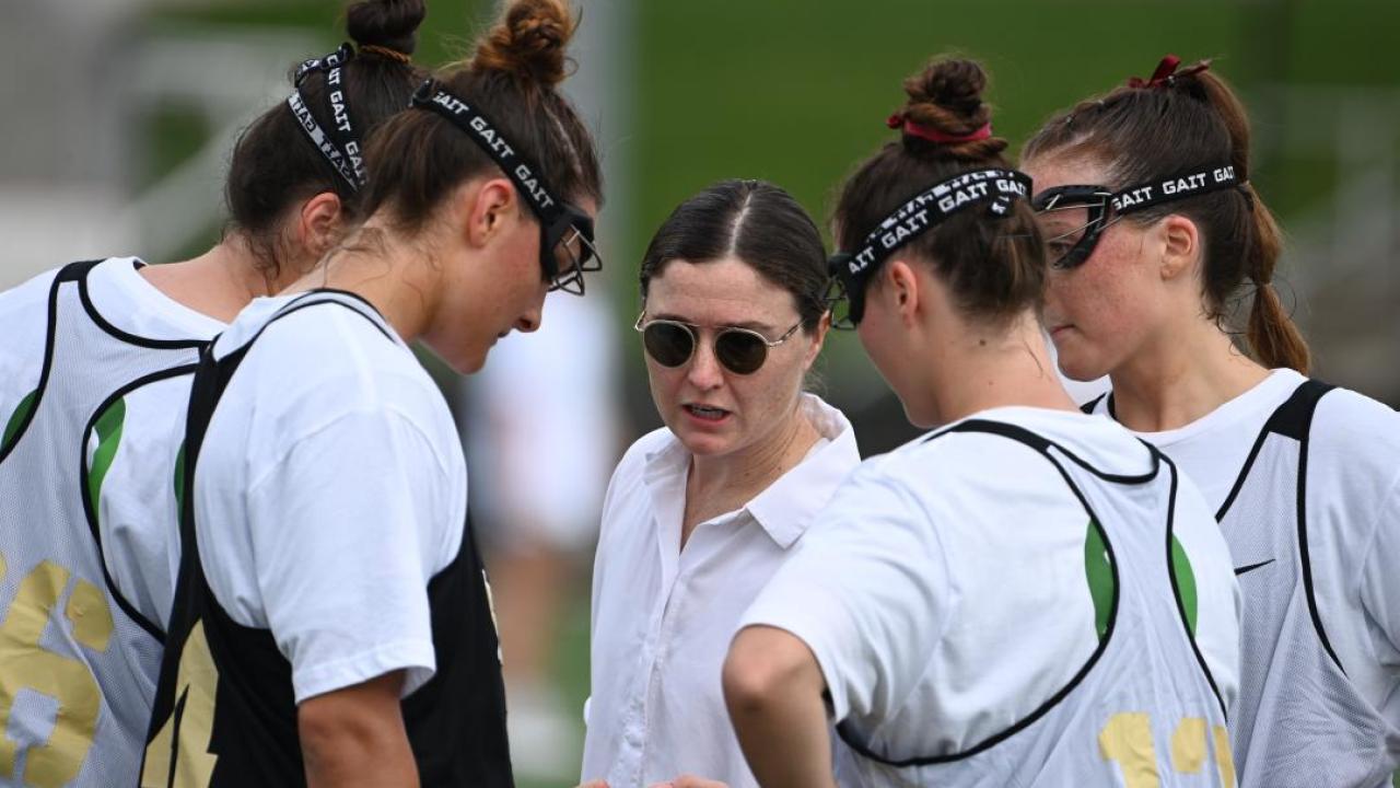 Katrina Dowd as an assistant coach at Army.