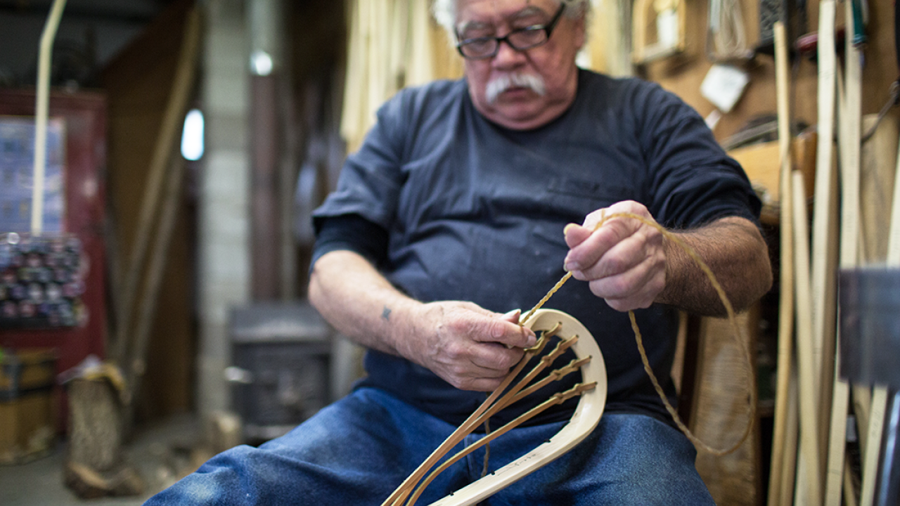 Alfie Jacques estimated that he made more than 80,000 wooden lacrosse sticks in his lifetime.