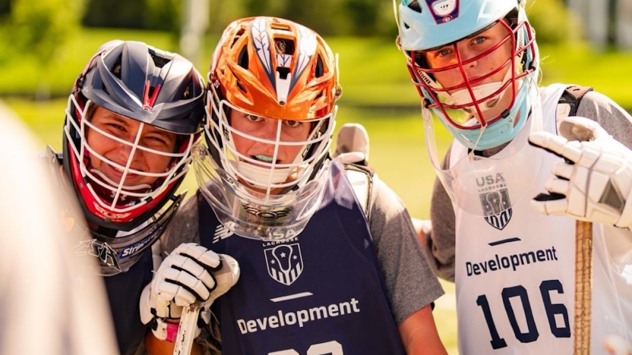 Manhasset (N.Y.) goalie Ruby Cacioppo (middle) was one of 148 athletes who participated in the USA Lacrosse National Team Development Program (NTDP) Combine this week in Sparks, Md.