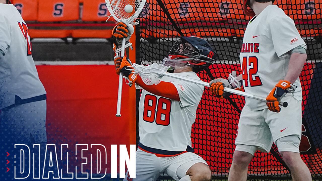 Will Mark made 13 saves as Syracuse opened the 2023 season with a 7-5 victory over Vermont.