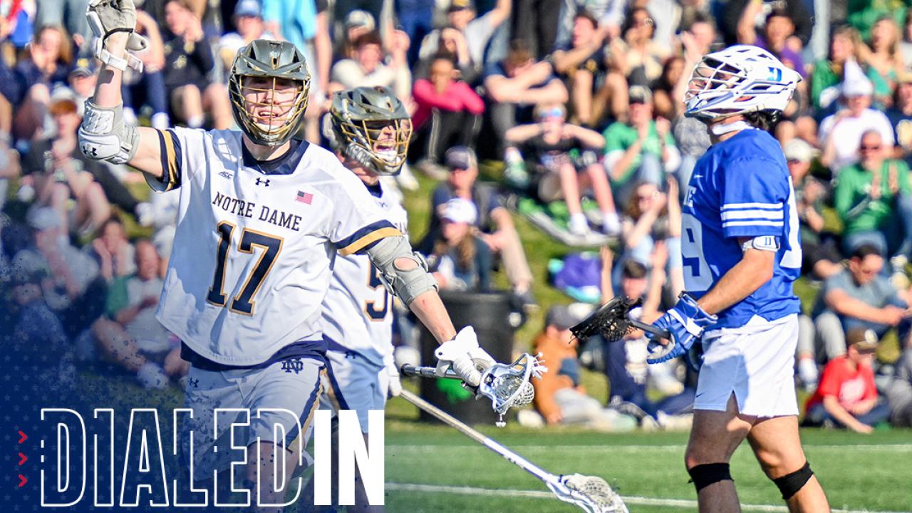 Reilly Gray and Notre Dame celebrated a 17-12 win over Duke before a packed house at Arlotta Stadium on Saturday.