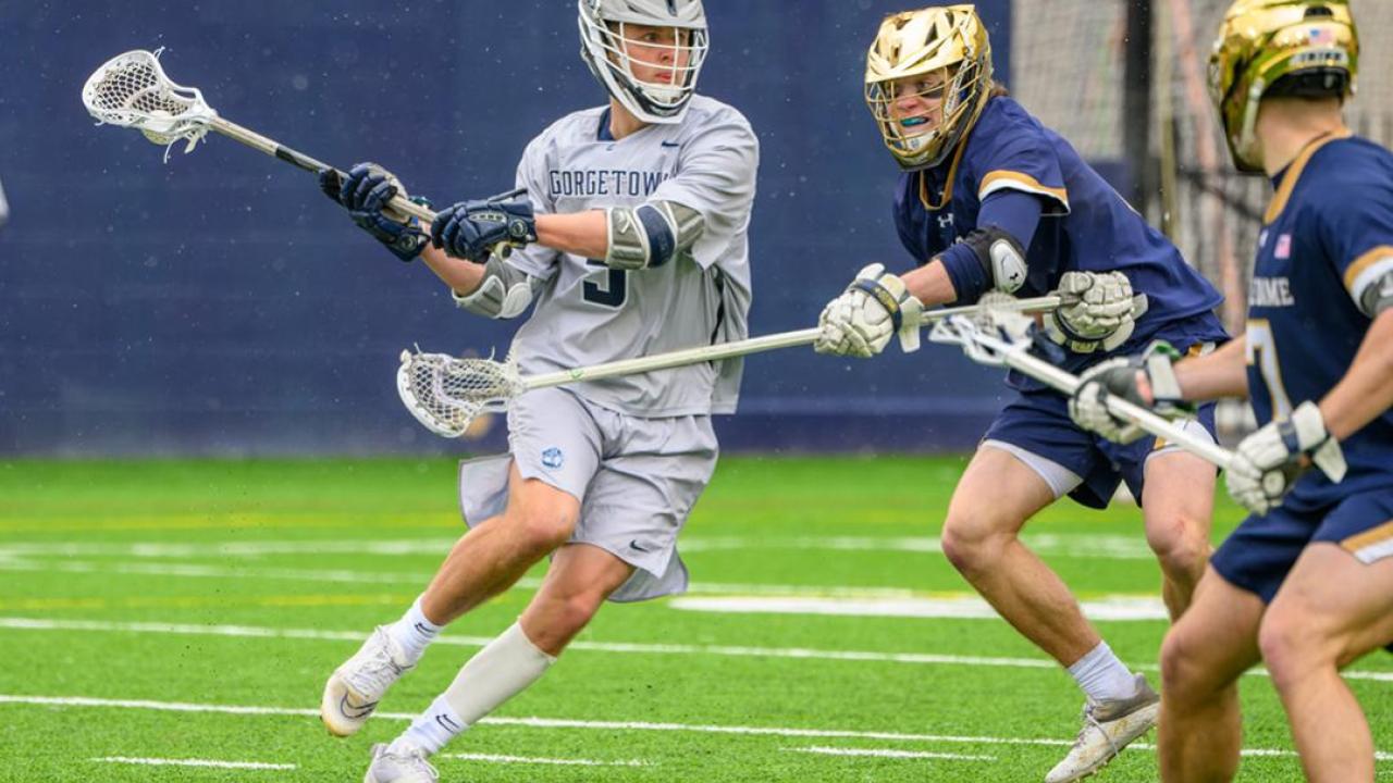 Graham Bundy Jr. had a hat trick on Saturday for Georgetown, but Notre Dame looked razor sharp in a 15-8 victory over the Hoyas..