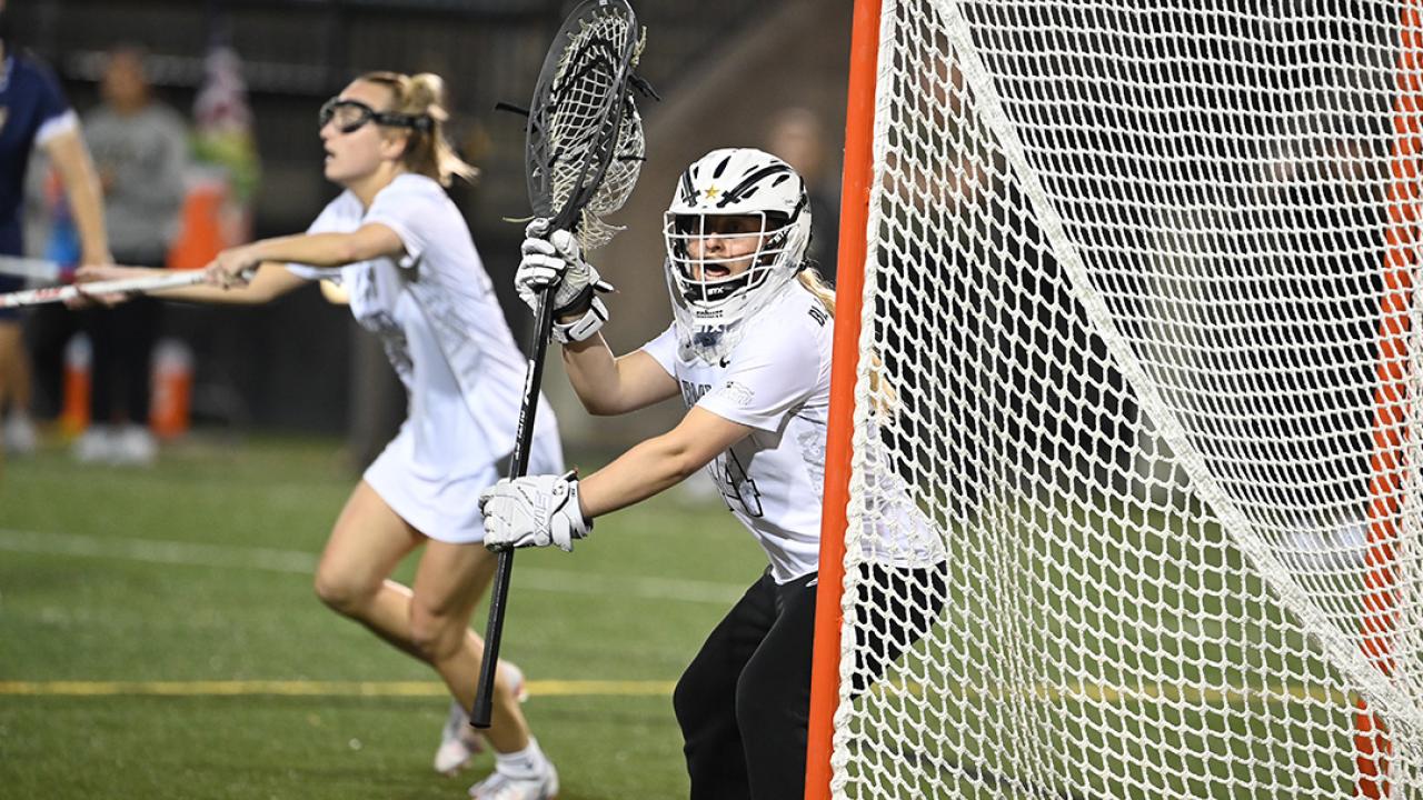 Lacey Bartholomay made 19 saves in Army's historic win over Jacksonville last week.