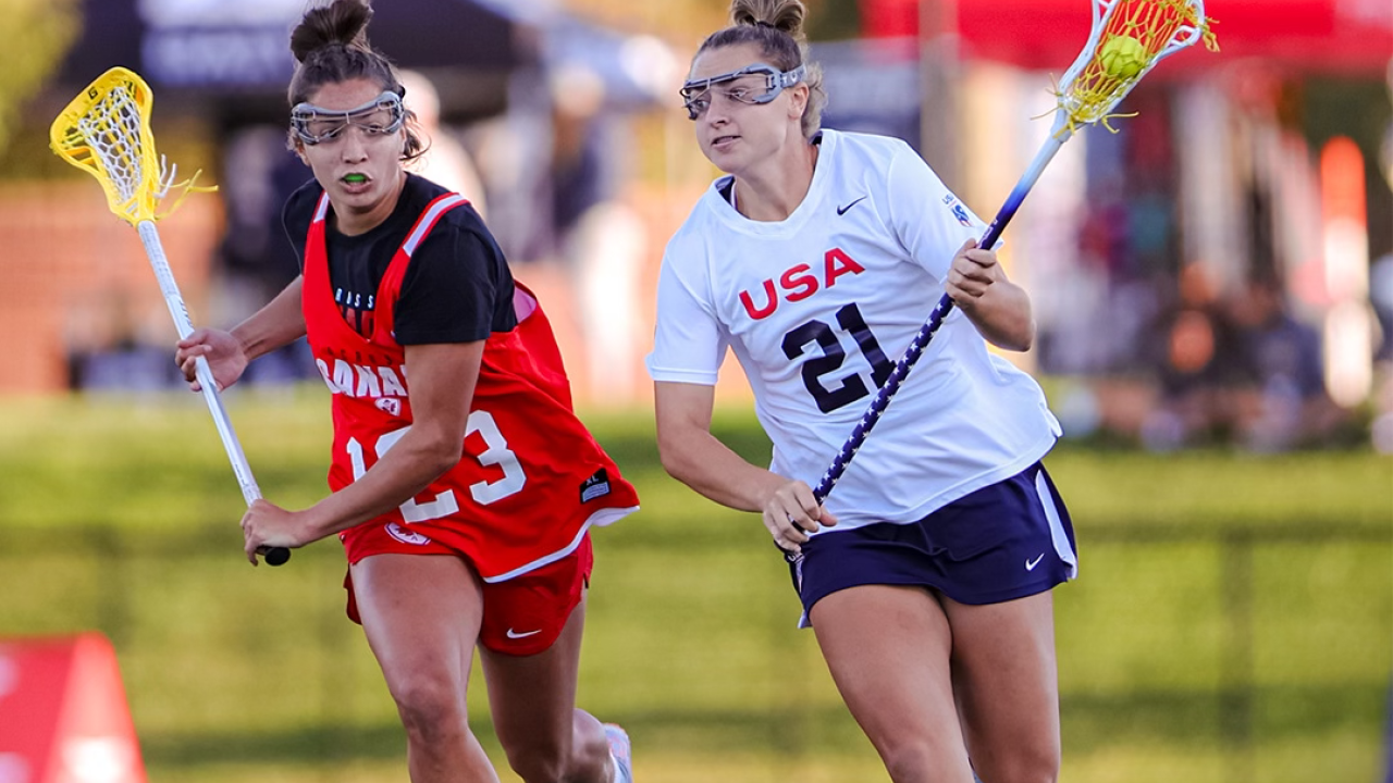 Madison Epke controlled 10 draws in the U.S. U20 women's team's 16-9 win over Canada on Friday night at the USA Lacrosse Fall Classic.