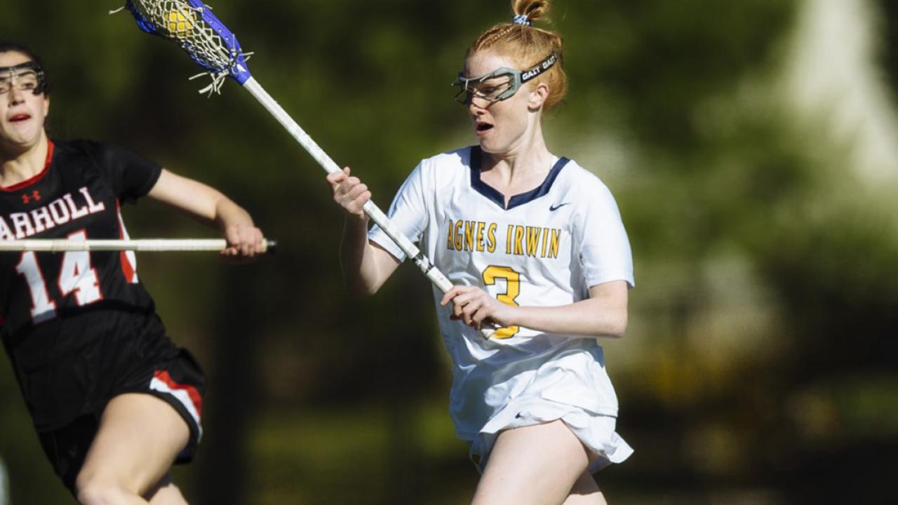 Mairyn Dwyer had four goals and had two assists, five ground balls, and four draw controls in the Agnes Irwin's massive 9-8 win over Archbishop Carroll (Pa.)