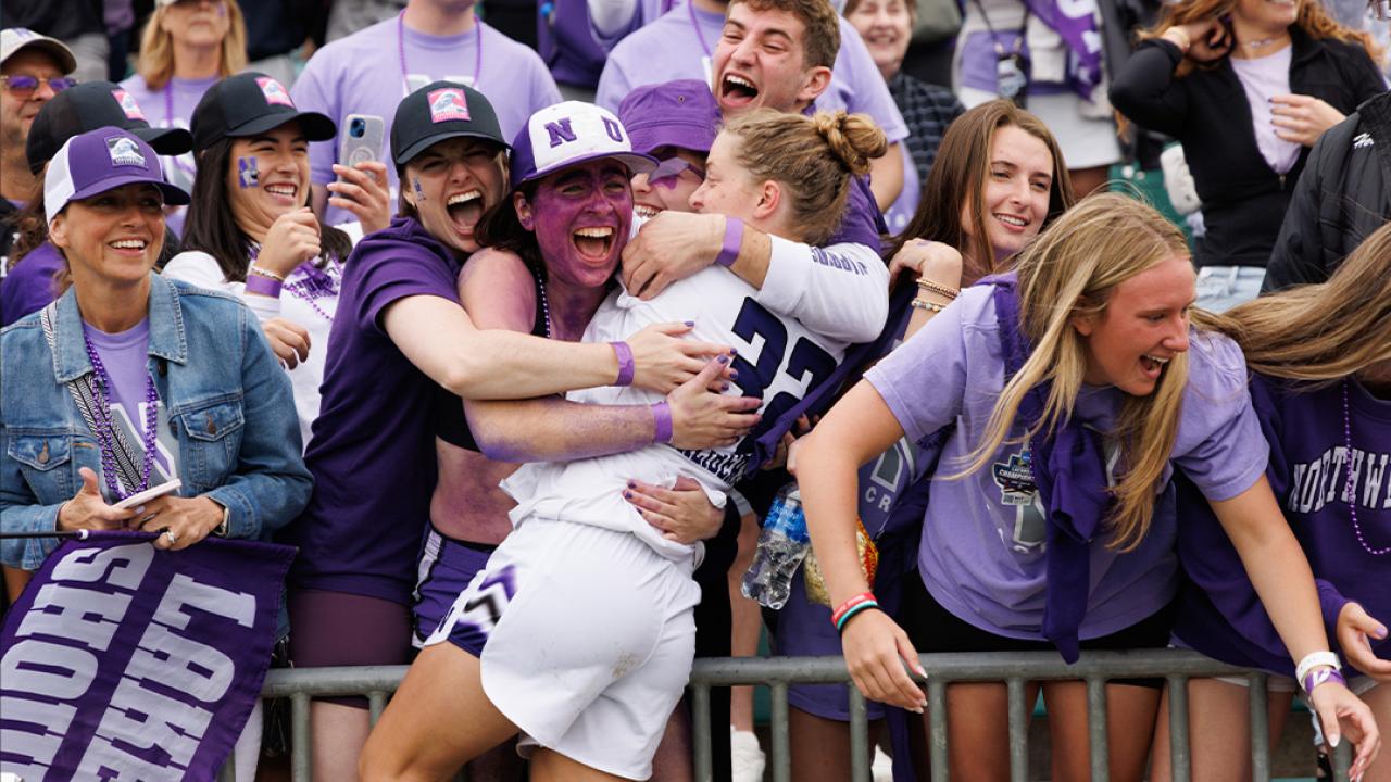 Molly Laliberty celebrates with fans in Cary, North Carolina, during Championship Weekend.