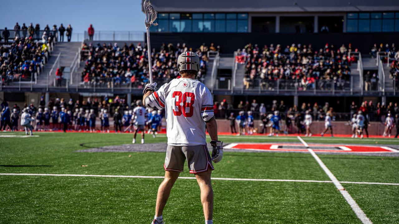 Ohio State played its first official game at the $24 million Ohio State Lacrosse Stadium on Saturday, beating Air Force 15-7.
