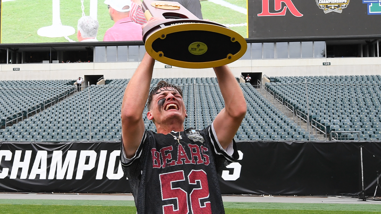 Rob Pensabene earned the starting goalie job midway through 2023 and helped the Bears to their first-ever national title.