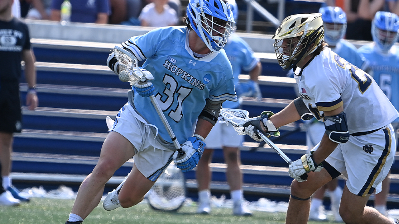Russell Melendez (pictured) and Jacob Angelus form a formidable 1-2 punch for Johns Hopkins.