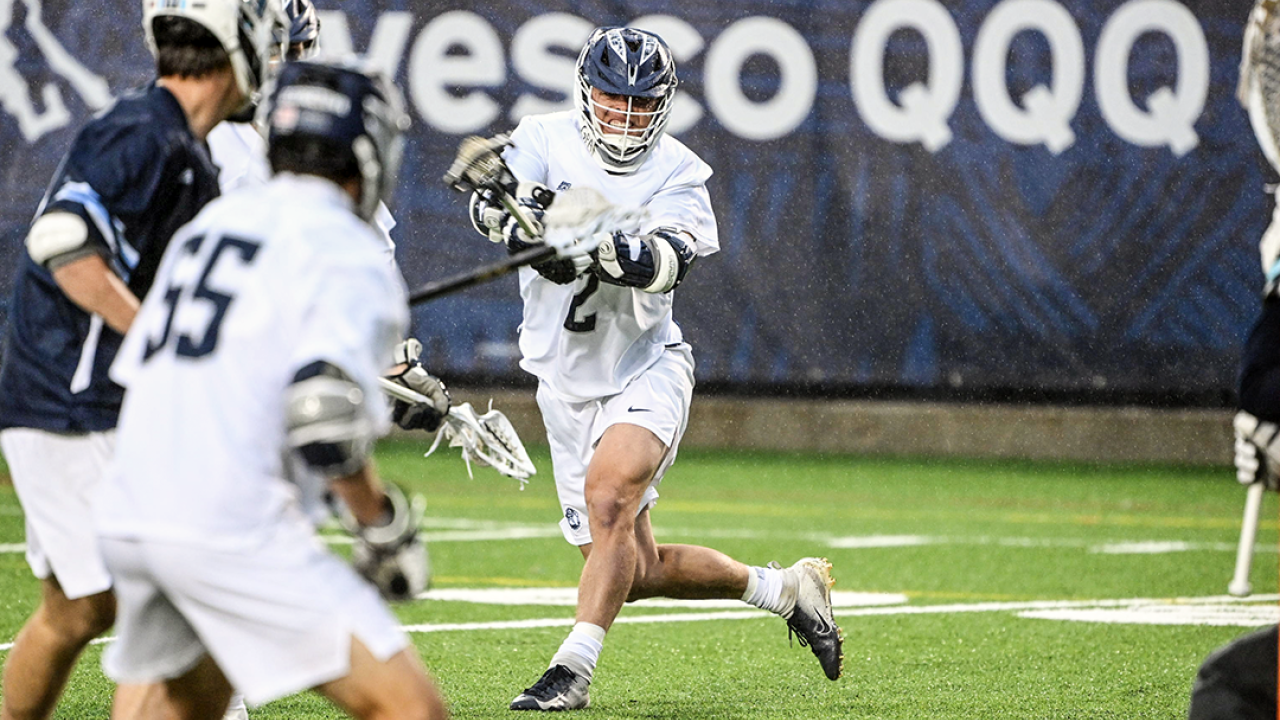 Georgetown's Tucker Dordevic had four goals and an assist in a 12-8 defeat of Villanova at rainy Cooper Field on Friday night.