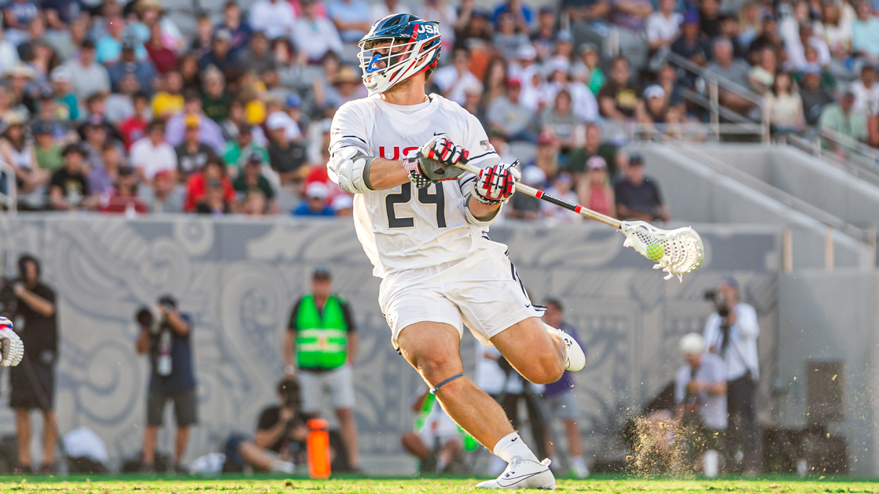 Brennan O'Neill at the 2023 World Lacrosse Men's Championship in San Diego