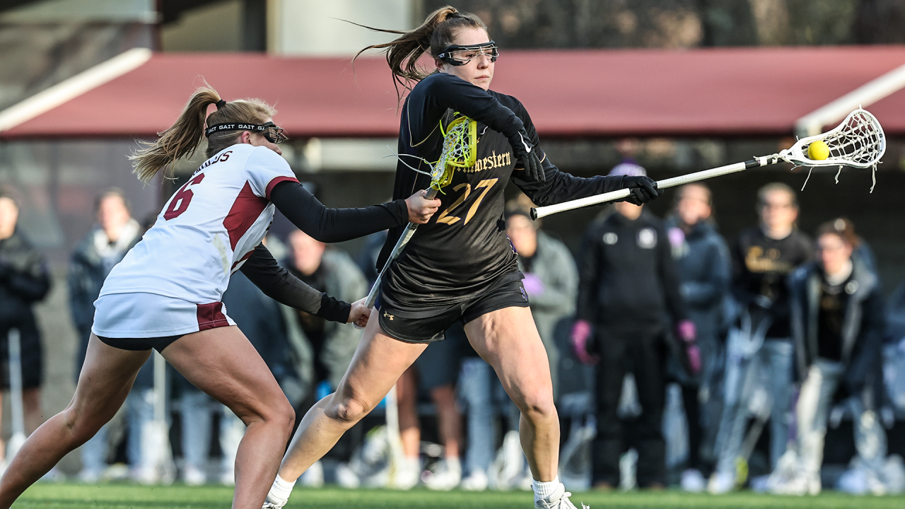 Northwestern's Izzy Scane in action against Boston College at Newton Lacrosse Field