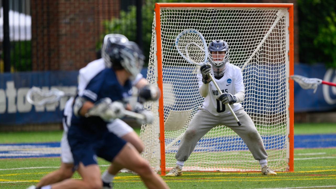 Georgetown goalie Anderson Moore readies for a shot.