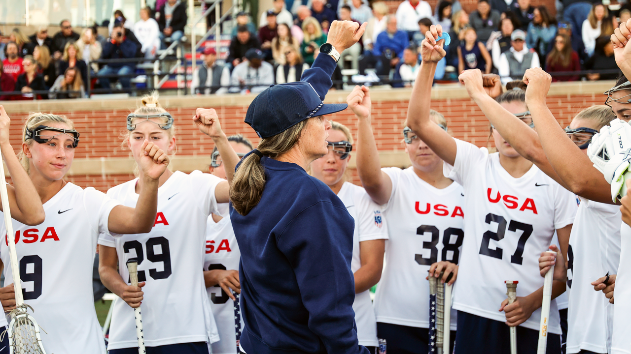 U.S. Women's U20 National Team head coach Kelly Amonte Hiller during the 2023 Fall Classic at USA Lacrosse headquarters in Sparks, Md.