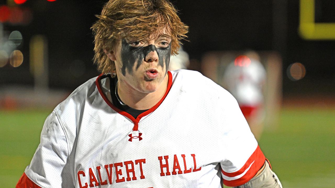 Jackson Mitchell after scoring the game-winning goal in overtime for Calvert Hall (Md.) against Malvern Prep (Pa.)