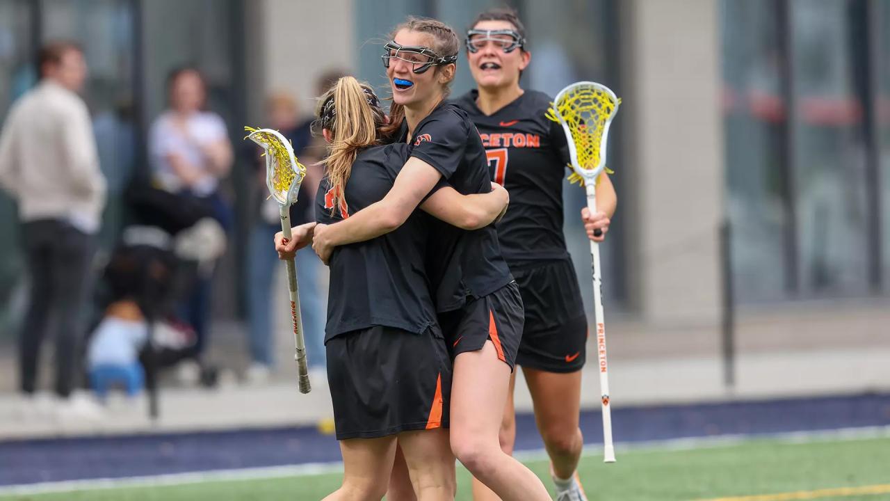 Princeton players celebrate a goal