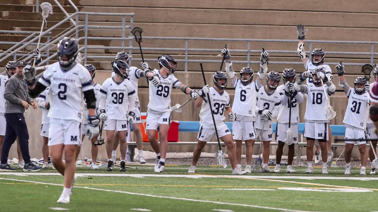 Middlebury sideline celebration