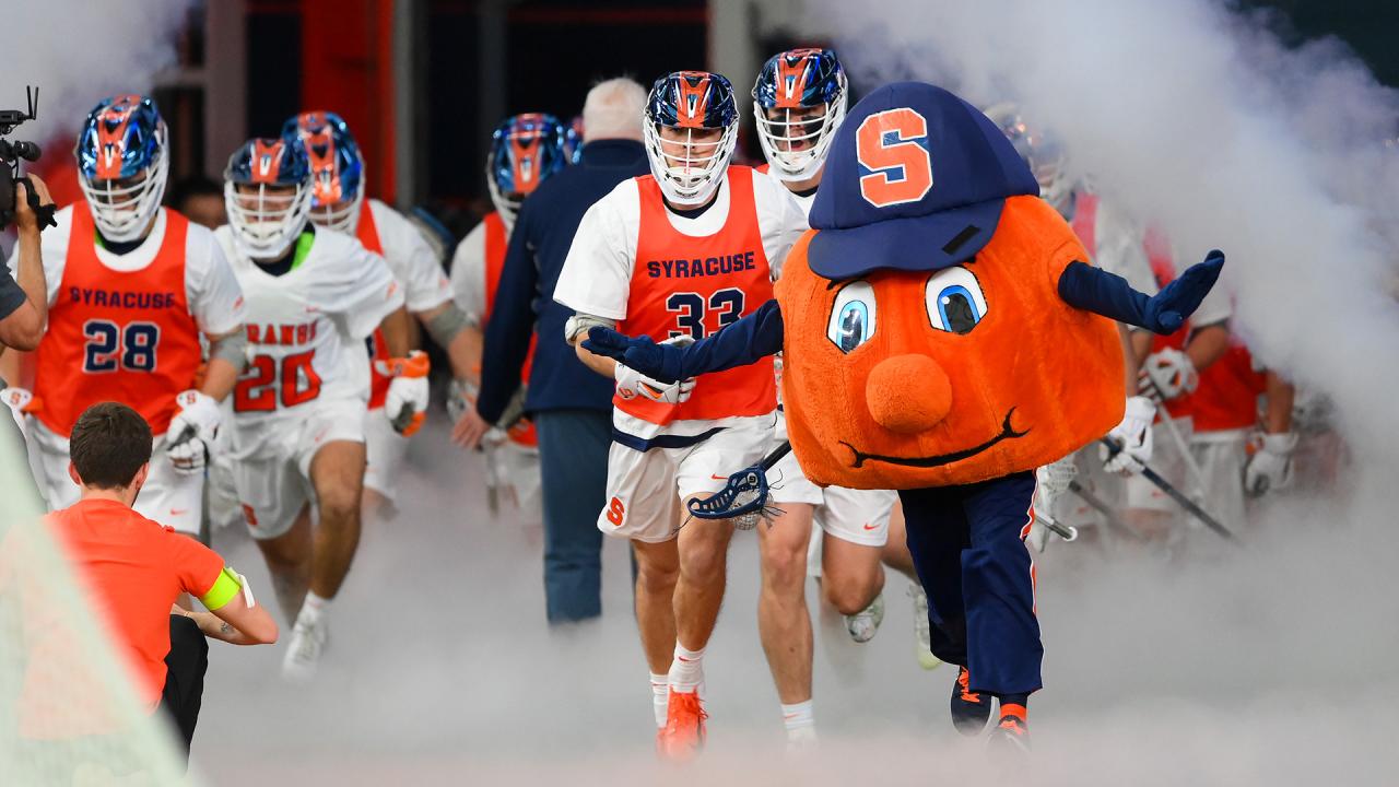 Syracuse players emerge from the tunnel before Saturday's game against Notre Dame