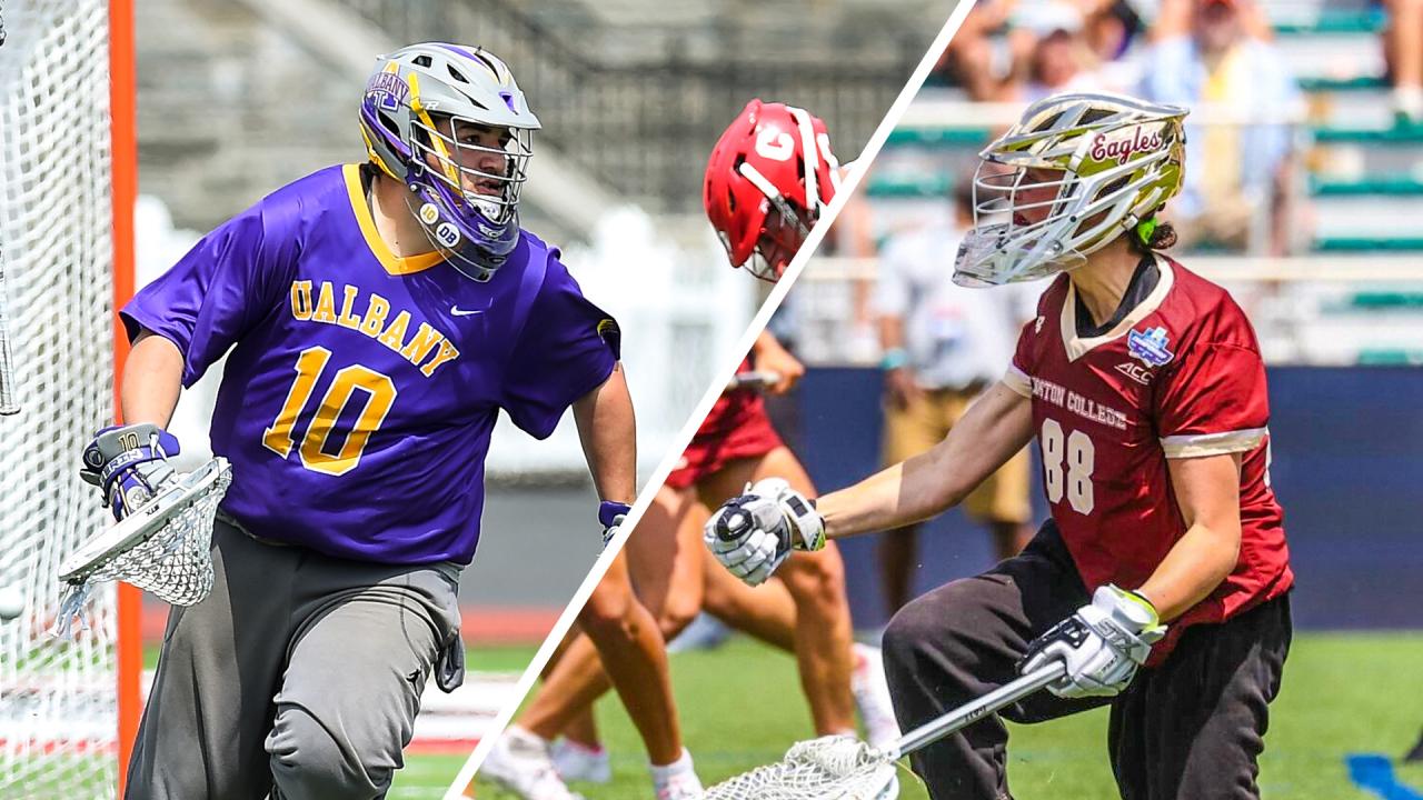 UAlbany's Blaze Riorden and Boston College's Shea Dolce