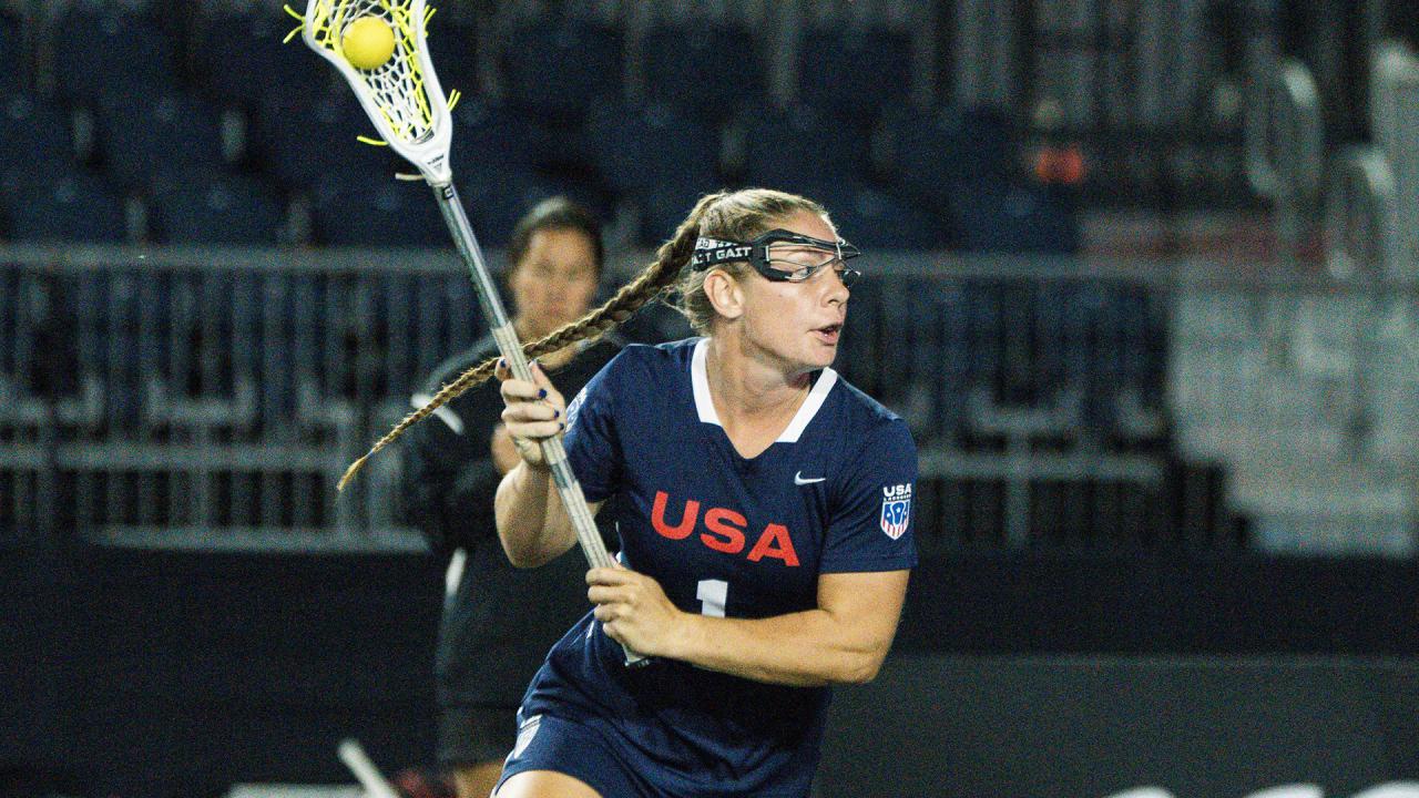 Cassidy Weeks cradles the ball during the USA Lacrosse Experience in 2024