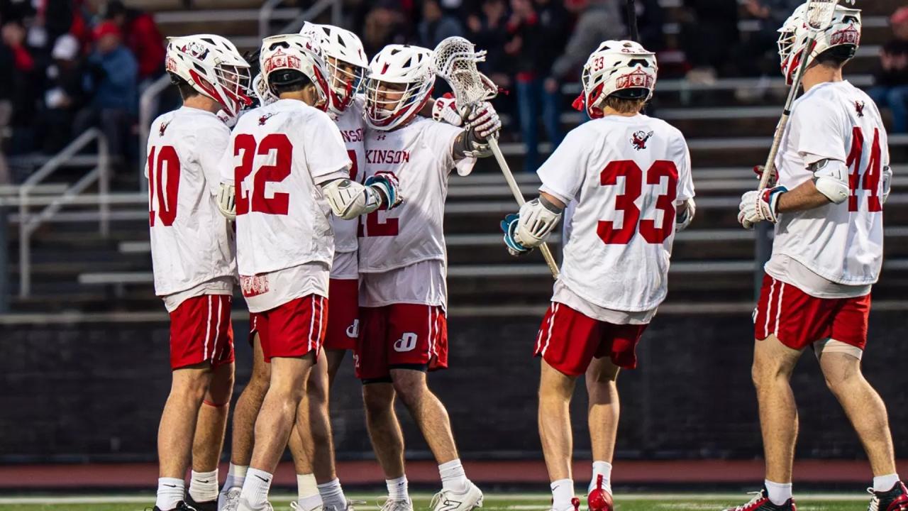 Dickinson men's lacrosse celebration