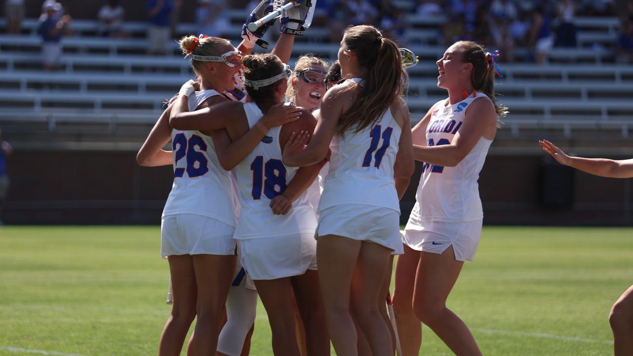 Florida women's lacrosse celebration