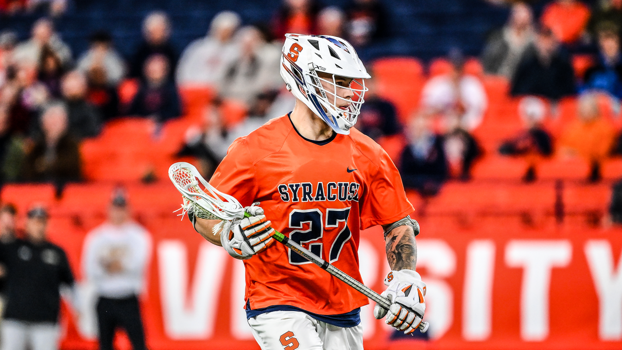 File photo of Syracuse lacrosse faceoff specialist John Mullen