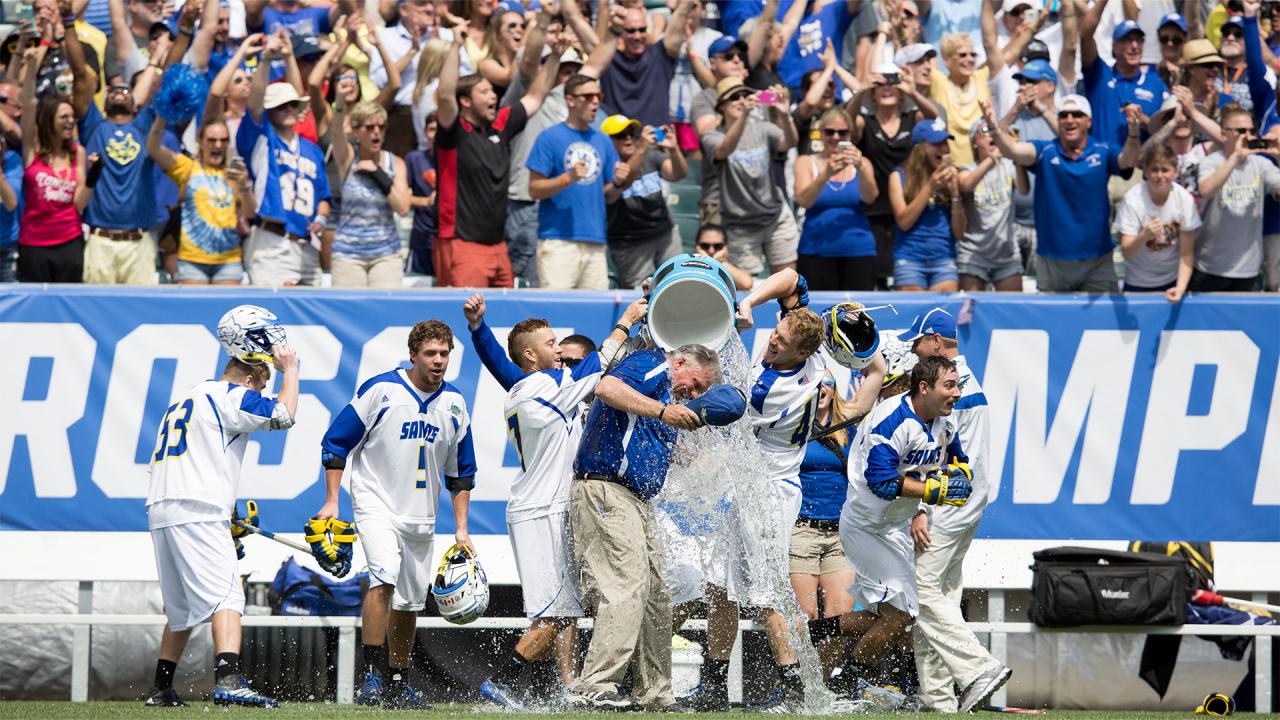 Limestone sideline celebration