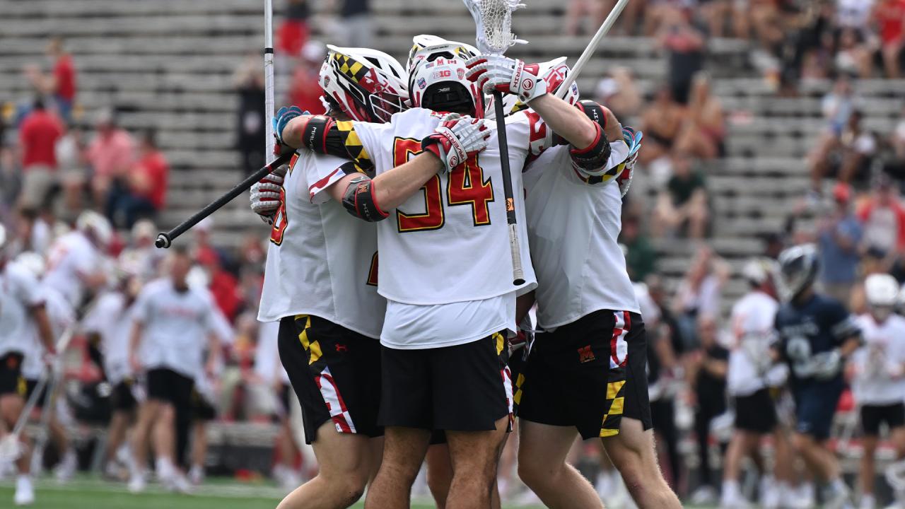 Maryland men's lacrosse group huddle