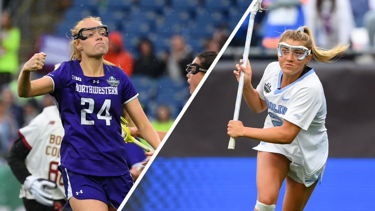 Northwestern's Riley Campbell and UNC's Chloe Humphrey