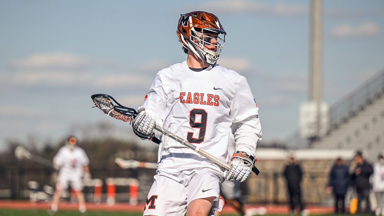 McDonogh (Md.) boys' lacrosse player Brendan Millon in action against Calvert Hall (Md.).