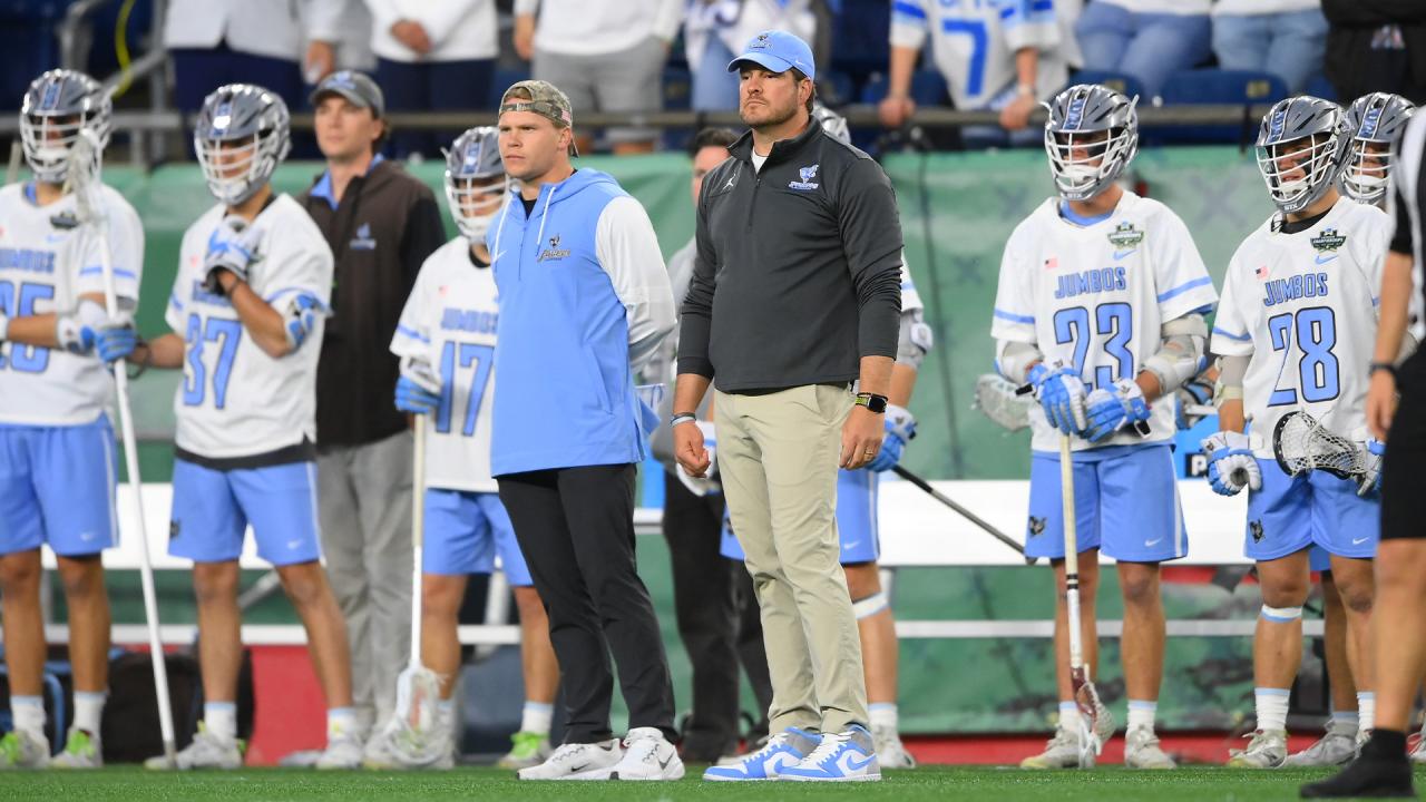 Tufts head coach Casey D'Annolfo on the sideline