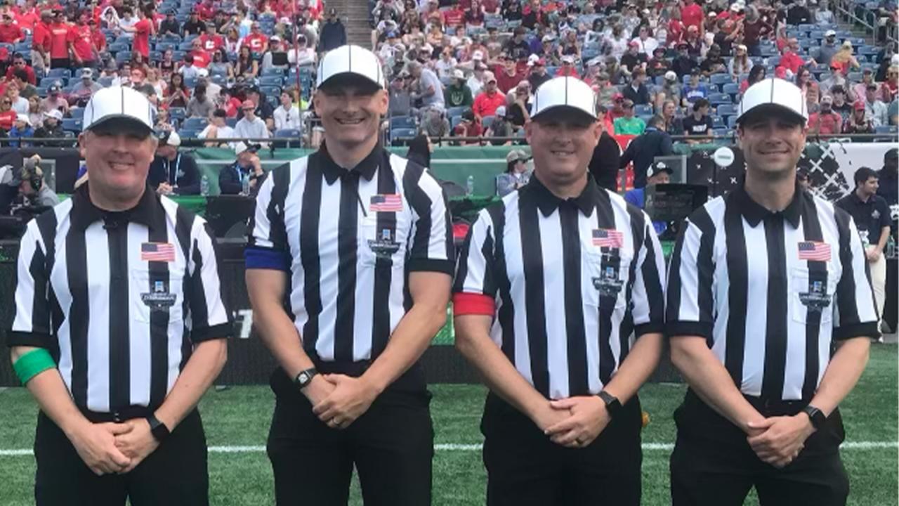 The NCAA men's championship game officiating crew