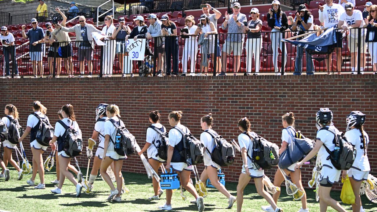 Middlebury walks onto the field for the NCAA title game