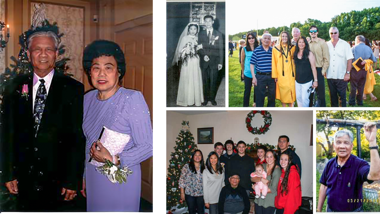 Collage of photos from Harry Wong's tribute page at Givnish Funeral Homes