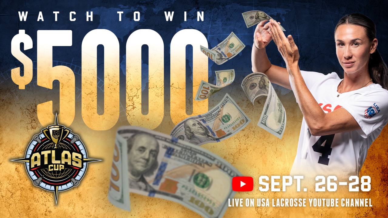Graphic highlighting giveaway money for Atlas Cup stream with marie mccool